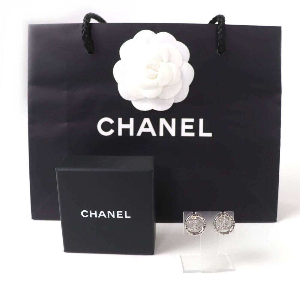 CHANEL Silver Logo Earrings - Picture 2 of 8